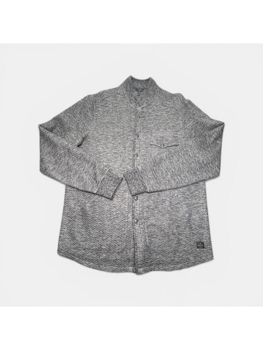 Good Man Brand Men’s XXL Gray Marled Snap Front Mock Neck Shirt Jacket